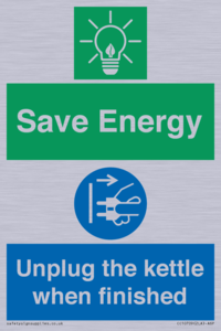 Save Energy, Unplug the kettle when finished